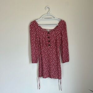 Red American eagle long sleeve short dress💕